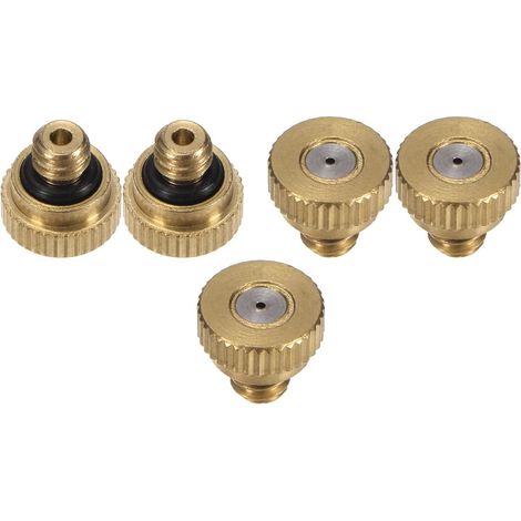 5 Pcs Buse de Brumisation en Laiton, 0.1mm Orifice 10/24 UNC Buses Rechange à Joint Torique pour Système Froid, Atomisation Basse Pression - 0.8mm (1/5)