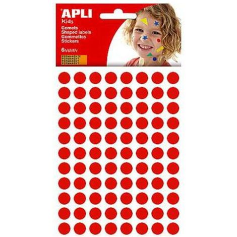 Bs. 6Fg Etichette Adesive Cerchi 10Mm. Rosso X1