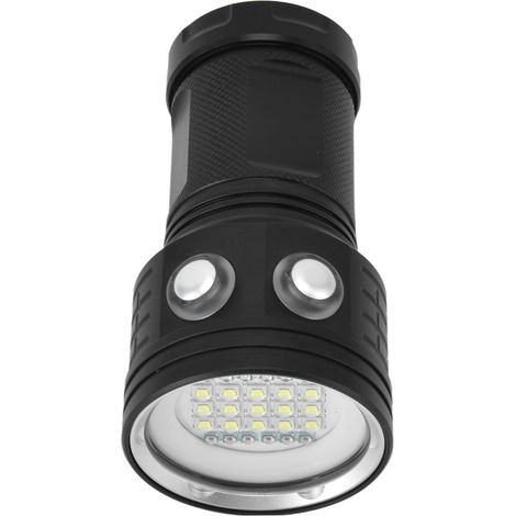 27 LED Taucherlampe, tragbare Unterwasserbeleuchtung bis 100 m, 3 Farben, 7 Modi, IPX8 wasserdichtes Aluminium (ohne Batterie, B15). (1/5)