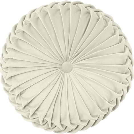 Cuscino Rotondo Zucca Effetto Velluto Circolari Per Divano Decorativo Letto 35 Cm Crema (1/5)