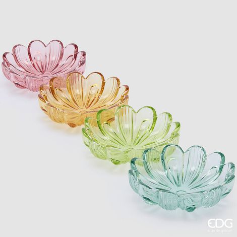 EDG Enzo De Gasperi Portacandela a Forma di Fiore Ass. H 4 Cm D 14 Cm Multicolor 1 Pz