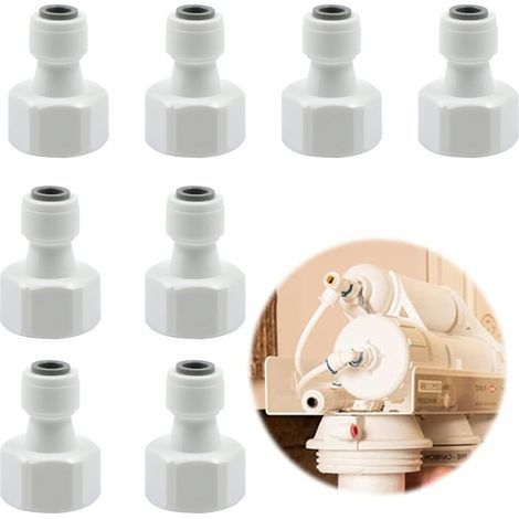 Adaptateur de connecteur de filtre à eau – Raccord rapide de 1/2" à 1/4" pour tube de réfrigérateur, 8 pièces (1/5)