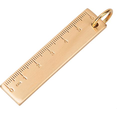 Règle miniature en laiton 6cm x 3mm, pendentif cadeau pour bureau, école et fournitures, pack accessoire de mesure (1/5)
