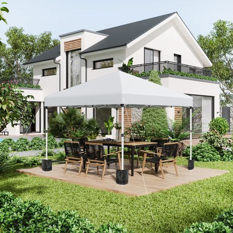 Höhenverstellbarer, faltbarer Gartenpavillon mit UV-Schutz 30+, 2 Seitenwänden und inklusive Tragetasche.