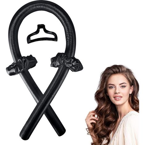 Fer à friser rose (fer à friser + 2 élastiques + 1 épingle à cheveux) (1/5)