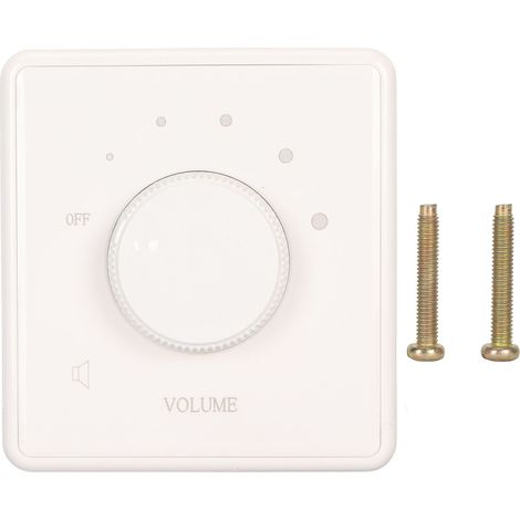 Poignée de Contrôle de Volume Murale 10W, Régulateur de Son Rotatif pour Enceintes Domestiques, Blanc (1/5)