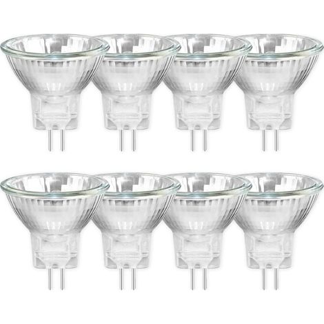 Pack de 8 MR11 12V 20W Ampoules Halogènes GU4, Dimmable Projecteur, 250LM, Ampoule halogène à spot, Blanc Chaud 2700K, 30 °Faisceaux, Base à Bi-Pin Couvercle en Verre [Classe énergétique C] (1/5)