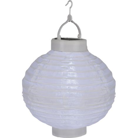 LED Solar-Lampion ,Festival', Dämmerungssensor, outdoor, 22cm, weiß (1/4)
