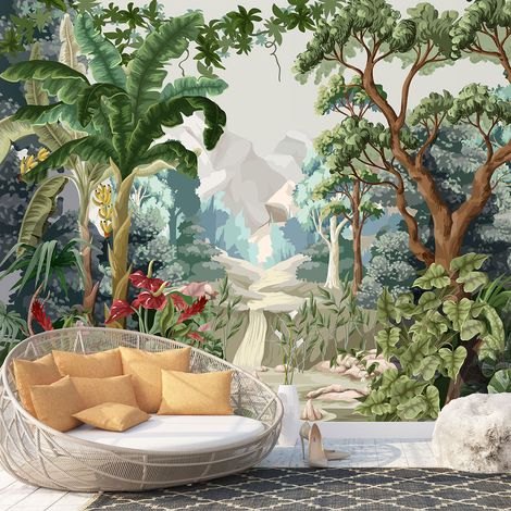 Papier peint panoramique - Forêt tropicale - 130 cm x 76 cm (1/4)