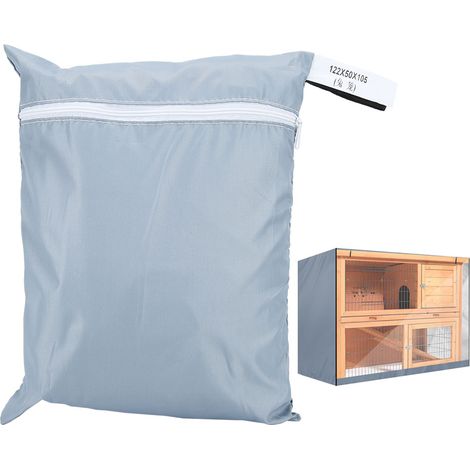 Housse anti-poussière double couche en tissu Oxford pour clapier à lapins et volailles (gris) (1/5)