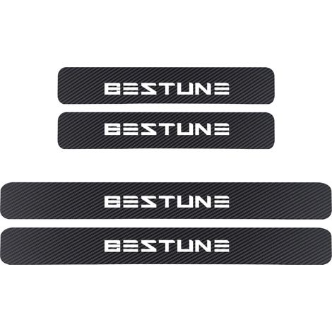 (Logo blanc,POUR BESTUNE) Pour FAW Bestun T99 T77 Hongqi H9 HS5 HS7 HS9 H5 HS3 : autocollants de seuil de porte et de pédale en fibre de carbone Accessoires auto (1/3)