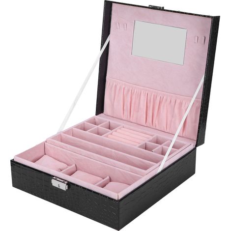 Schmuckkästchen mit Ohrringhalter, Armband- und Uhrenorganizer, Hochzeitsgeschenk (1/5)