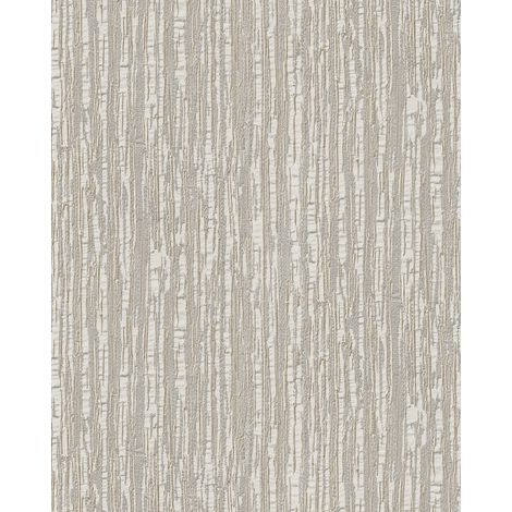 Stripes wallpaper wall Profhome DE120082-DI hot embossed non-woven wallpaper embossed Ton-sur-ton shiny cream white 5.33 m2 (57 ft2)