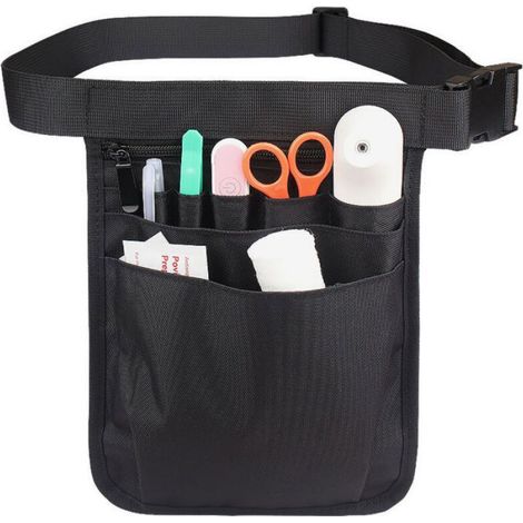 Sac À Outils Jardinage - Ceinture Réglable - Compartiments Multiples - Noir - 1 Pièce (1/5)
