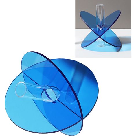 Vase Géométrique Acrylique Mano D15x13x2cm Disc Bleu Transparent - Design Minimaliste, Résistant et Facile à Nettoyer (1/5)