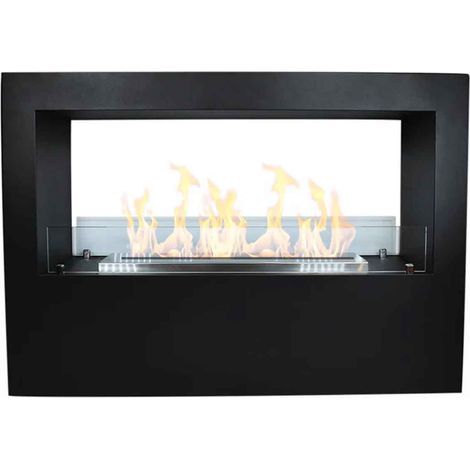 Giotto - Bioethanol-Kamin 100x30xH70 cm, Schwarz