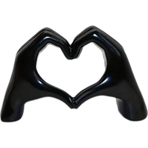 Statue moderne en forme de cœur, décoration bohème pour salon, mariage, étagère, intérieur, cadeau Saint-Valentin, noir (1/5)