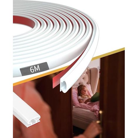 6M - Joint d'étanchéité - Kit de joints - 10 x 6 mm - blanc - Joint d'étanchéité pour cadre de porte et fenêtre - Joints d'étanchéité pour porte - TPE (1/4)