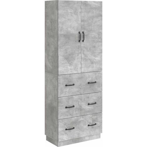 Cabinet Set 2 pcs Concrete Grey 66 x 34.5 x 87 cm vidaXL