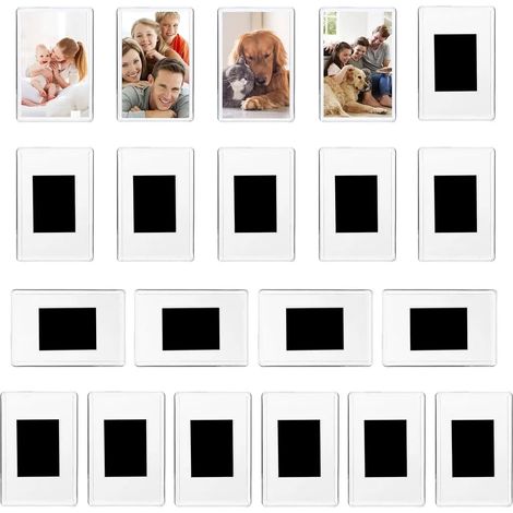 20 Mini-Magnet-Fotorahmen, geeignet für Fotos im Format 7 x 4,5 cm, aus transparentem Acryl, perfekt für Kühlschränke, Hochzeiten, Partys und andere Anlässe.