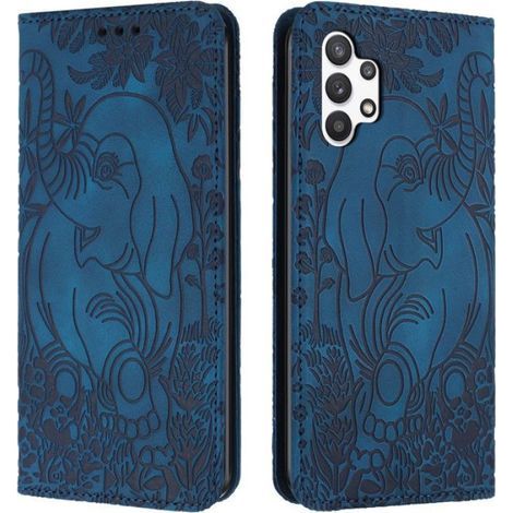 Etui Pour Samsung Galaxy A13 4G - Etui Portefeuille Avec Support - Fermeture Magnétique - Protection Antichoc - Bleu - 1 Pièce (1/4)