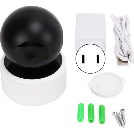 Caméra de surveillance domestique 3MP, vision nocturne, détection de mouvement, interphone bidirectionnel, pour bébé chien chat animal, prise US 100-240V (1/5)