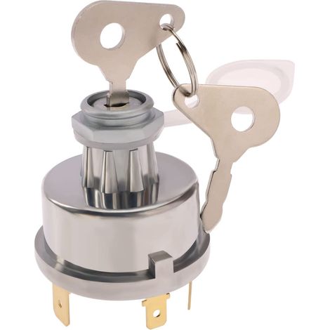 Anlasserschalter mit 4 Positionen, 6 Anschlüssen, 2 Schlüsseln, universell, 12 V, 24 V, 15 mm Montageloch, Ersatz für Auto, Traktor, Landwirtschaft, Fabrikanwendungen
