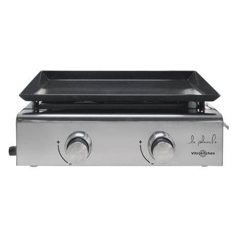 Plancha gas VITROKITCHEN acero inoxidable 2 fuegos PG210IB
