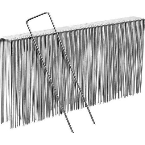 Packung mit 50 Stahl-Befestigungspfählen für Unkrautvlies – 150 x 30 mm – Ø 2,5 mm (1/5)