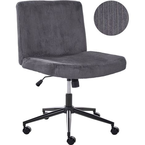 Sedia da scrivania girevole Rivestimento in velluto a coste ampia inclinazione grigio Geddes (1/5)
