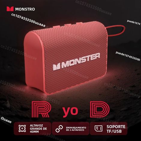 Enceinte Bluetooth 5.4 portable d'extérieur X902 (rouge) (1/5)