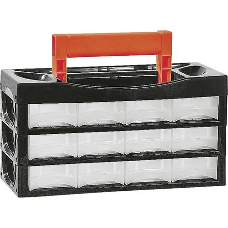 Caja de herramientas alutec 66009 12 compartimentos portátil