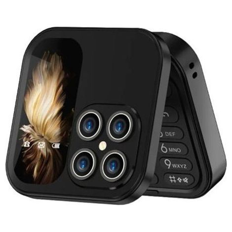 Mini téléphone clapet i17pro – Radio FM, double SIM, lampe torche – Pliable, MP3