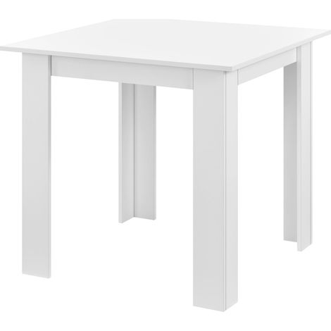 Tavolo quadrato per 4 persone per sala da pranzo cucina soggiorno 80 cm bianco 030006232