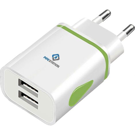 Adaptateur de voyage USB UE Chargeur mural européen à 2 broches avec 2 ports USB Alimentation électrique universelle européenne. (1/4)