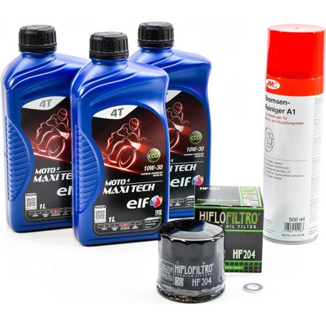 Kit Entretien Vidange Standard pour HONDA FJS 600 SILVER WING de 2011 à 2015 - ELF MOTO 4 MAXI TECH 10w30 3L