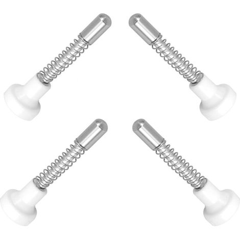 Juego de 4 pestillos de resorte de hierro con cabeza de plástico blanco de 50 mm para cuna, pasadores de bloqueo resistentes, accesorios de reparación (1/5)
