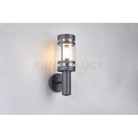 PAOLMA APPLIQUE DA ESTERNO METALLO ANTRACITE IP44 H.32CM 1 LUCE ATTACCO E27