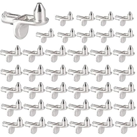 40 Pièces Taquet Etagere Support D'étagère en Forme de L 5mm pour Meubles Placard Bibliothèques Armoire Bureau Accessoires (1/5)