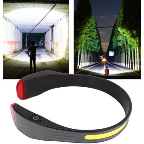 COB-Stirnlampe mit drei Helligkeitsstufen, hochwertige wiederaufladbare und wasserdichte Stirnlampe, Leselampe für Sport, DUBUNS (1/4)