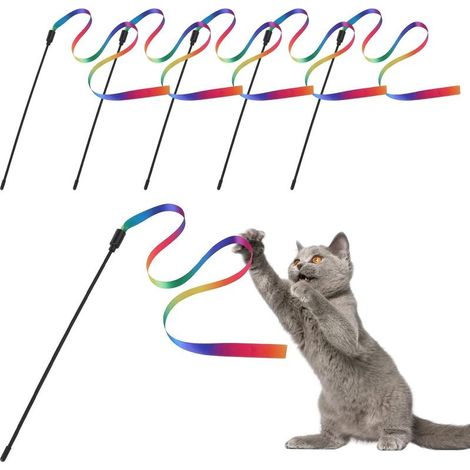 Lot de 5 jouets interactifs en forme de baguette arc-en-ciel pour chaton (1/3)