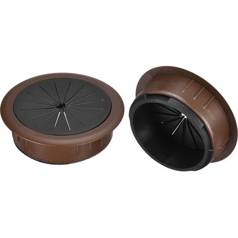 2 Pièces Cache-Trou de Câble Passe Cable Bureau, 60mm (2-3/8 Pouces) Cache-Trou de Câble en ABS pour Bureau, Organiseur de Câbles pour Ordinateur, Marron (1/5)