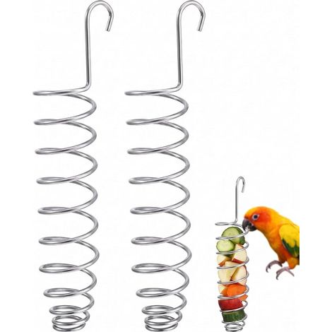 Mangeoires Acier Inoxydable Perruches 2 Pcs Spirales Crochet Métal Renforcé Nourriture Fraîche Dissipation (1/5)