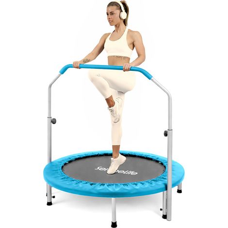 SereneLife Fitness Trampolin Ø102cm, bis 150kg, Blau (1/5)