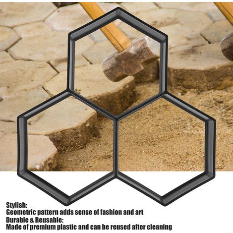 Betonplattenform, Trittsteinschablone, Rasengartenweg, Gehwegplatten, Außenschalung (1/5)
