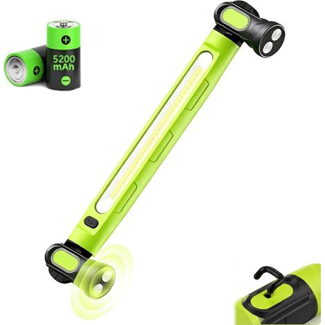 Lampe Atelier, Baladeuse Led, Lampe Travail Led, Lampe Mecanicien, Lampe Rechargeable Atelier, Lampe De Chantier Led, Lampe Urgence, 3000lm, pour Reparation Auto, Camping, Chantier (1/5)