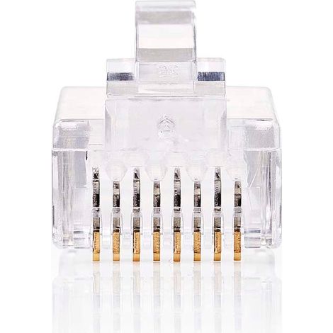 Spina rj45 maschio solido utp cat6 dritto placcato oro 10 pz pvc trasparente scatola 38749156 38749156 38749156 38749156 (1/3)