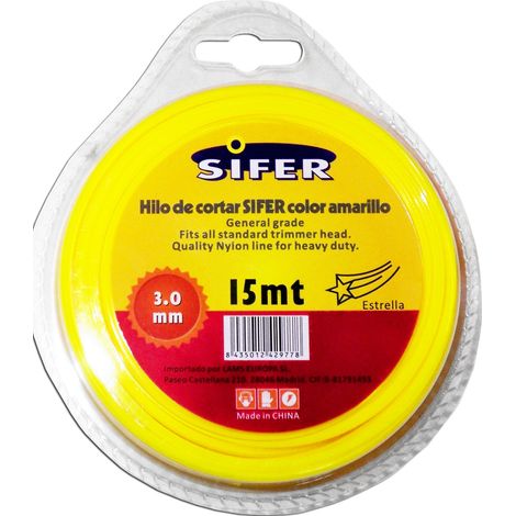 SIFER HILO DESBROZADORA AMARILLO ESTRELLA 3.00 MM x 15 M