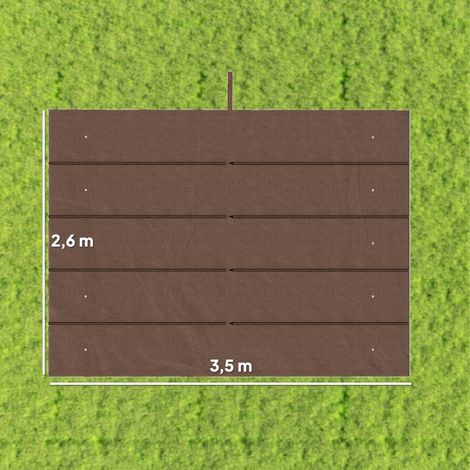 Toiture de remplacement pour pergola 4 x 3 m, rétractable, avec trous d'évacuation d'eau, résistante aux intempéries, en polyester, couleur café (1/5)