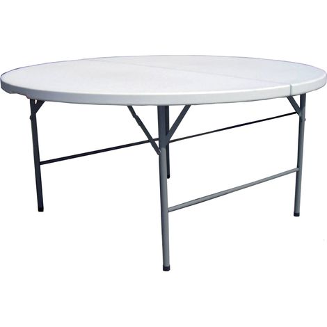 Tavolo Tondo Pieghevole da Catering Ø150 cm in Polietilene Vorghini Bianco (1/2)